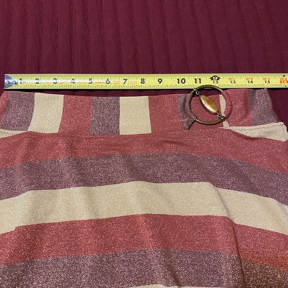 Becca Striped Brown/Gold Women's Skirt (M-L) & Bikini Bottoms Med (no top) - Picture 11 of 11